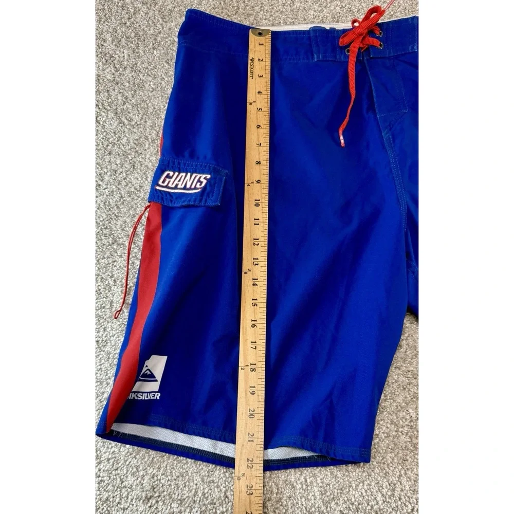 Quicksilver New York Giants Mens Size 40 Blue Cargo Swim Trunks